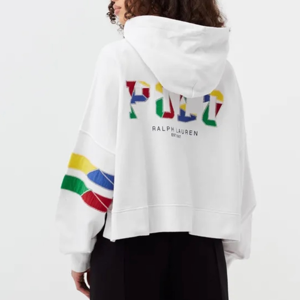 Polo Ralph Lauren Novelty Cropped Hoodie Size L NWT